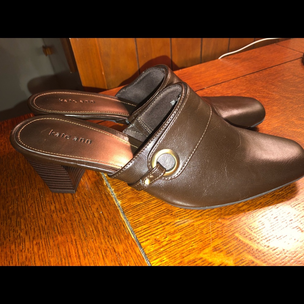 Kate Ann mules brown